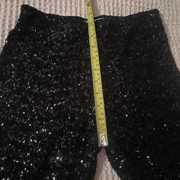 Zara Sequin Flare Pants / Leggings - Black - Picture 12 of 12